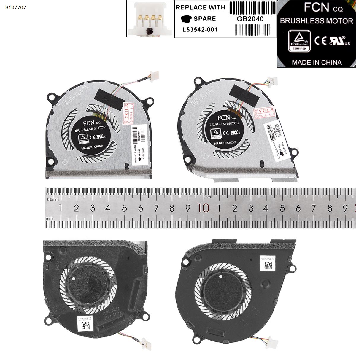 HP ENVY X360 15-DS 15-DR GPU + CPU COOLING FAN SET L53541-001 - Click Image to Close