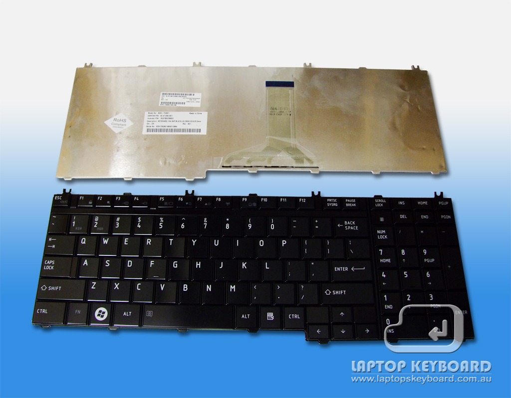 TOSHIBA A500 L350 L500 P500 GLOSSY BLACK KEYBOARD A000035710 - Click Image to Close