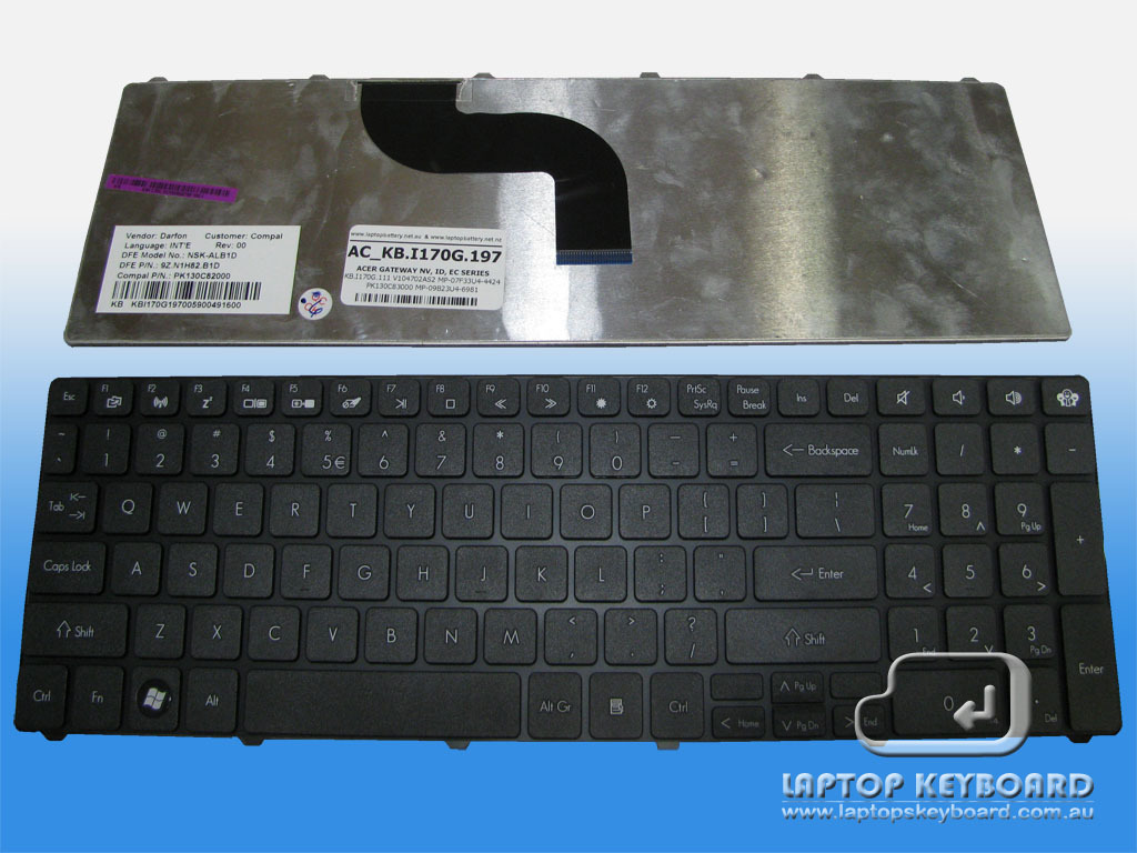 GATEWAY NV, ID, EC SERIES 15.6INCH US KEYBOARD KB.I170G.197 - Click Image to Close