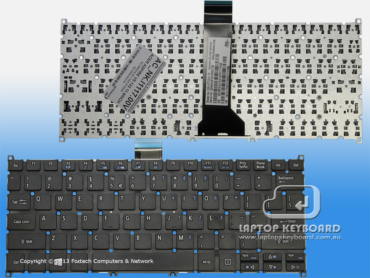 ACER ASPIRE V5-122, V5-131, V5-171 REPLACE KEYBOARD NK.I1117.00V - Click Image to Close