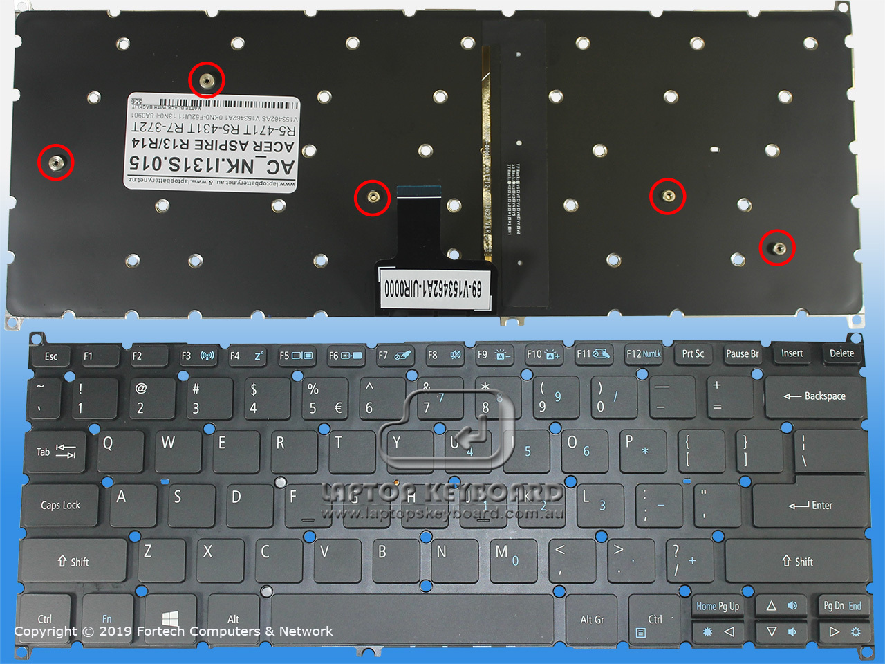 ACER ASPIRE R14 R5-471T R5-431T US BLACK KEYBOARD NK.I131S.015 - Click Image to Close