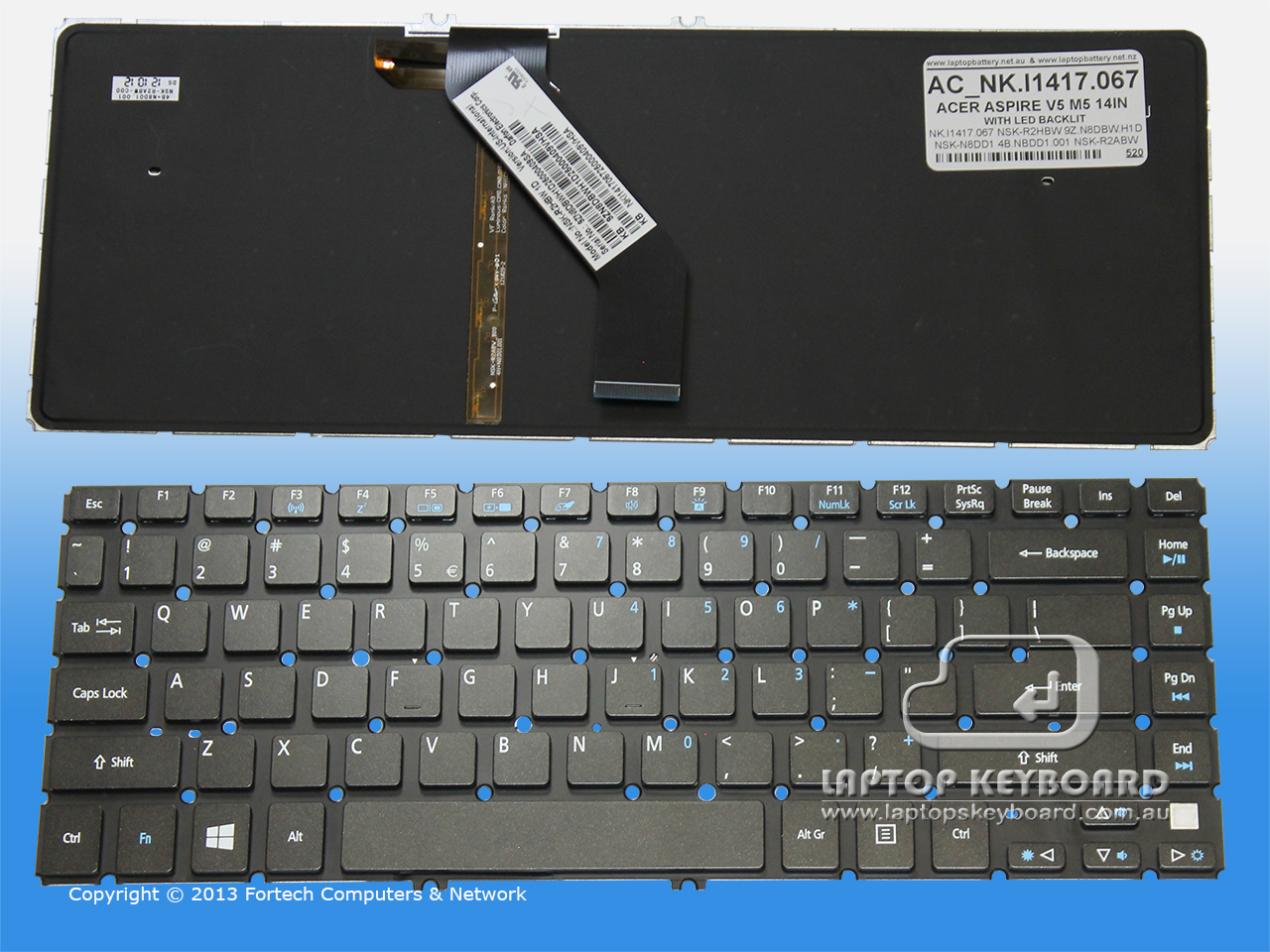 ACER ASPIRE V5-431, V5-471 BACKLIT KEYBOARD NK.I1417.067 - Click Image to Close