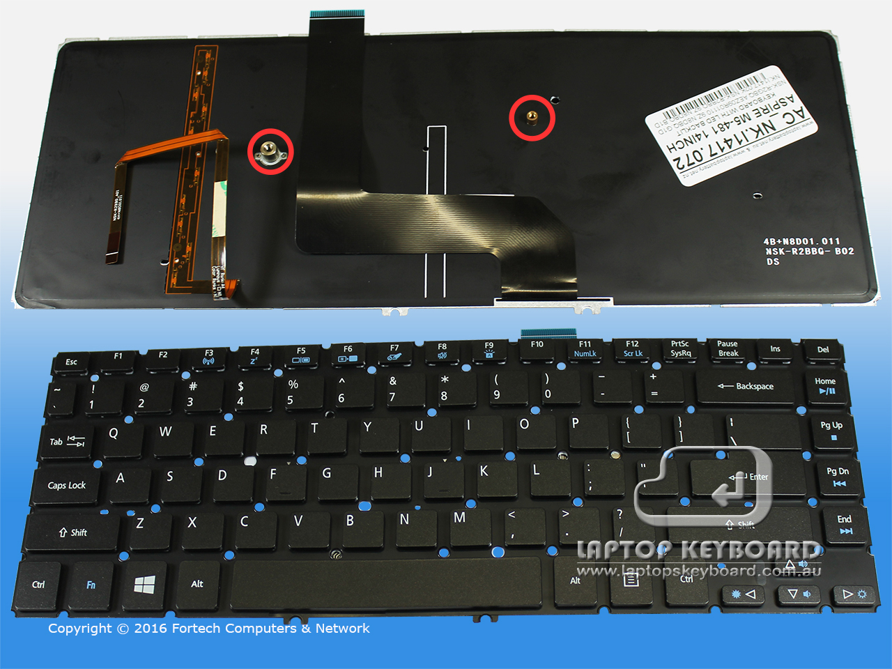 ACER ASPIRE M5-481 REPLACE BACKLIT KEYBOARD (VER 2) NK.I1417.072 - Click Image to Close