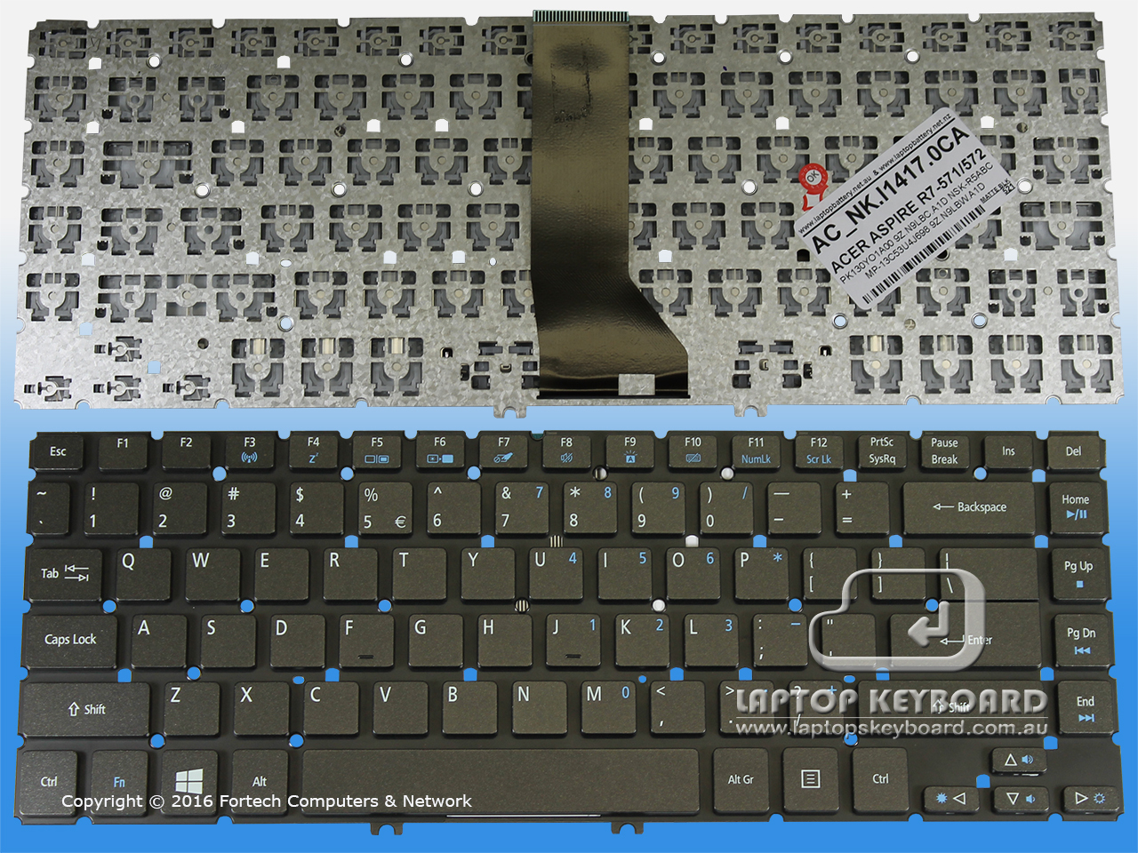 ACER ASPIRE R7-571, R7-572 REPLACE KEYBOARD NK.I1417.0CA - Click Image to Close