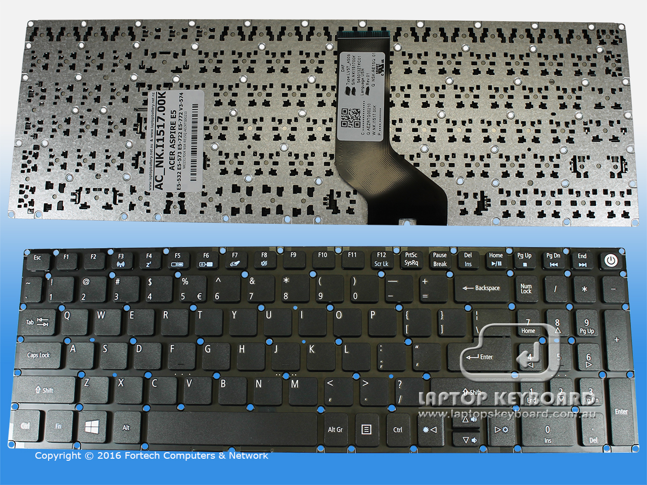 ACER ASPIRE E5-722 E5-772 V3-574 US BLACK KEYBOARD NK.I1517.00K - Click Image to Close