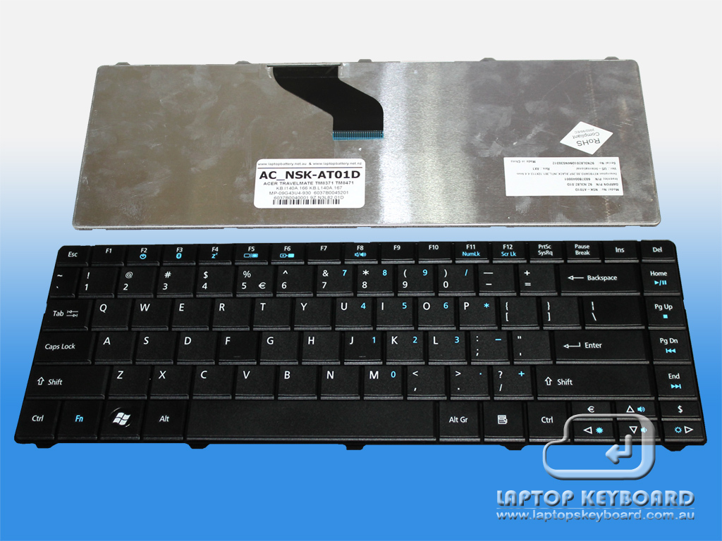 ACER TRAVELMATE 8371, 8471 US BLACK KEYBOARD KB.I140A.167 - Click Image to Close