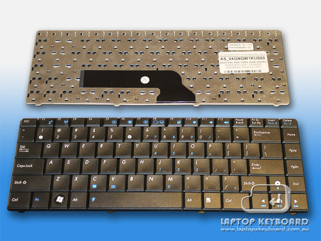 ASUS K40, K40A, K40I US BLACK KEYBOARD 04GNQW1KUS00-1 - Click Image to Close