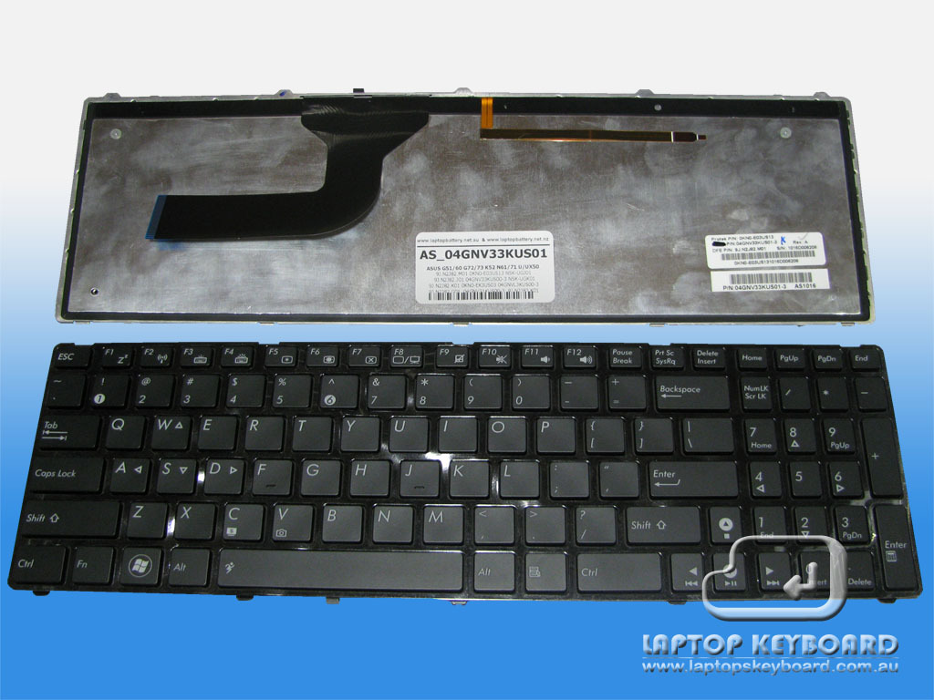 ASUS G73, U50, N61, N71 US KEYBOARD LED BACKLIT 04GNV33KUS01-3 - Click Image to Close