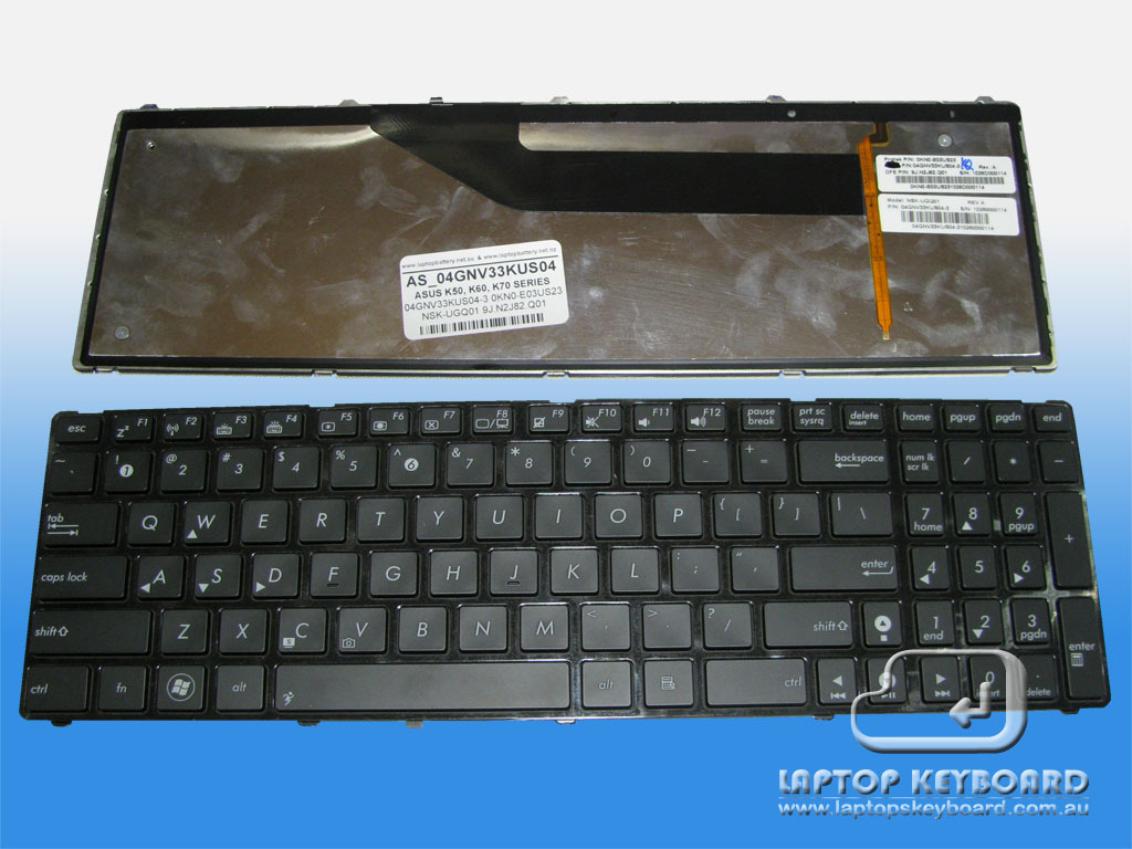 ASUS K50, K60 US REPLACE KEYBOARD LED BACKLIT 04GNV33KUS04-3 - Click Image to Close