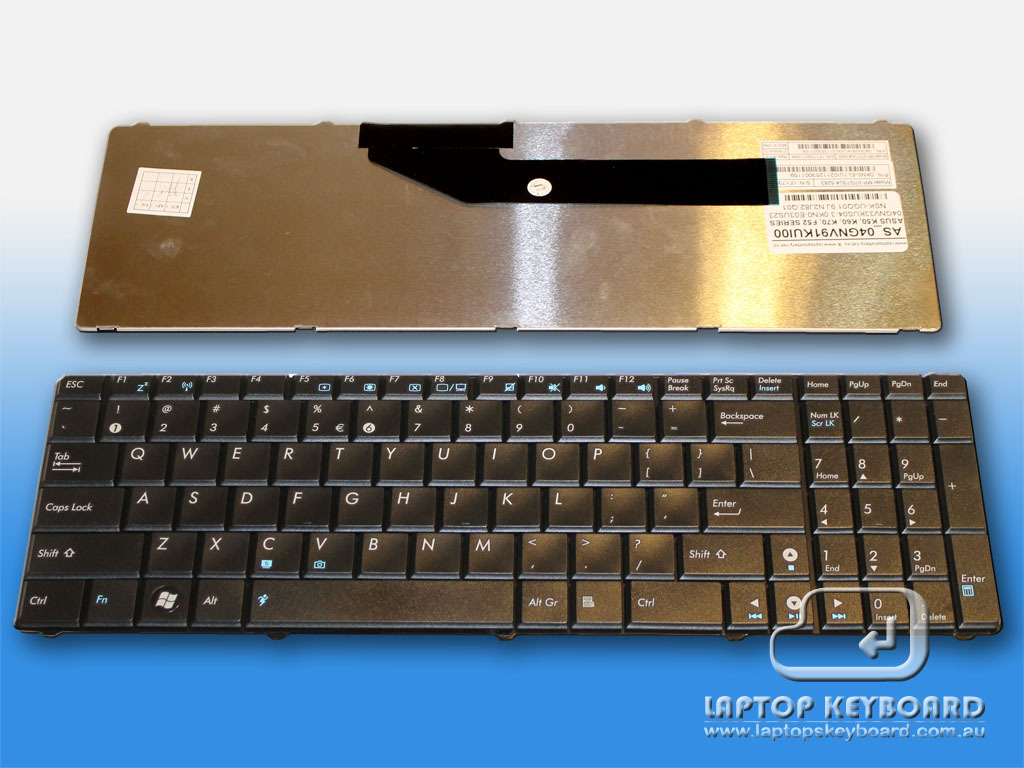 ASUS K50, K60 US REPLACE KEYBOARD BLACK 04GNV91KUI00-3 - Click Image to Close