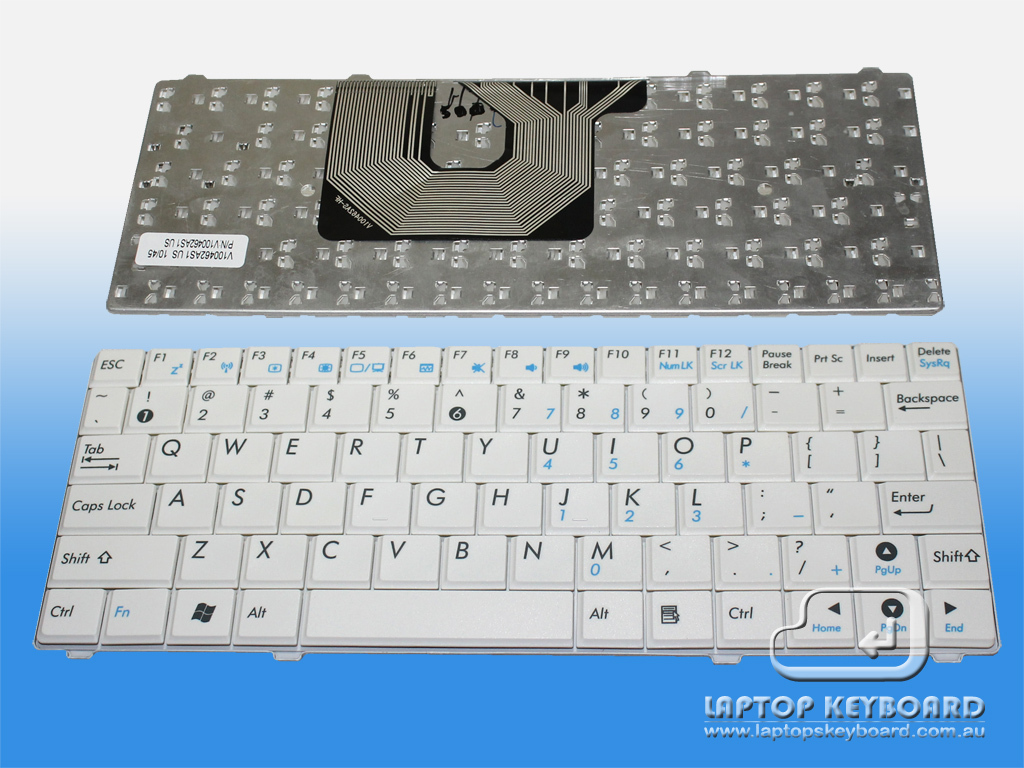 ASUS EEEPC 900HA, T91, S101 WHITE KEYBOARD 04GOA091KUS10-1 - Click Image to Close