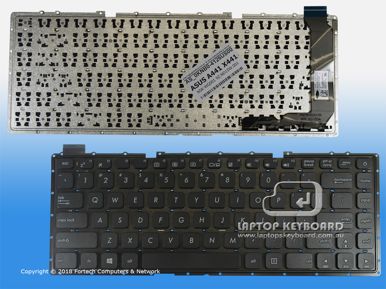 ASUS A441, X441 US BLACK KEYBOARD 0KNB0-4126US00 - Click Image to Close