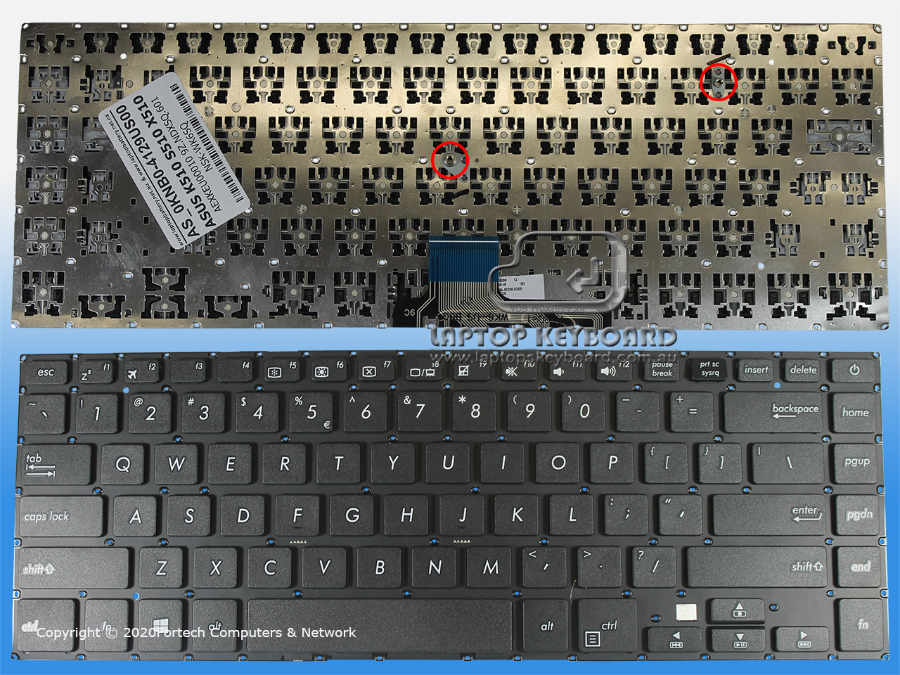 ASUS K510 S510 X510 US BLACK KEYBOARD 0KNB0-4129US00 - Click Image to Close