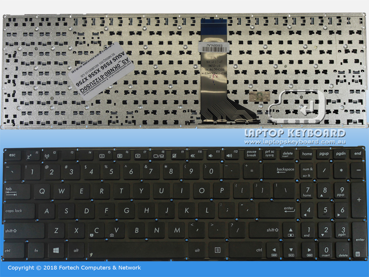 ASUS F556, X556, X756 BLACK US REPLACE KEYBOARD 0KNB0-6122US0Q - Click Image to Close