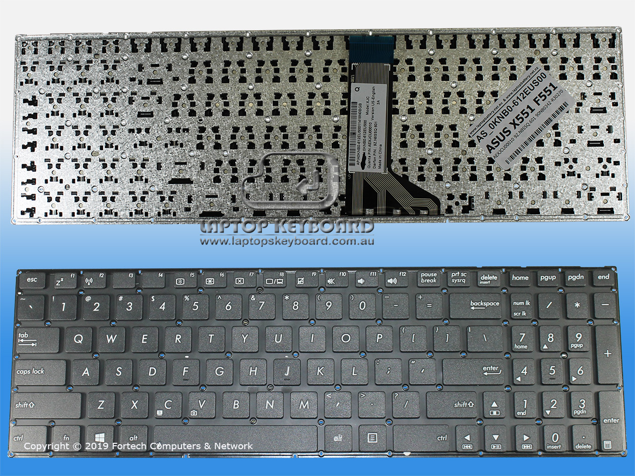 ASUS X551, F551 BLACK US REPLACE KEYBOARD 0KNB0-612EUS00 - Click Image to Close