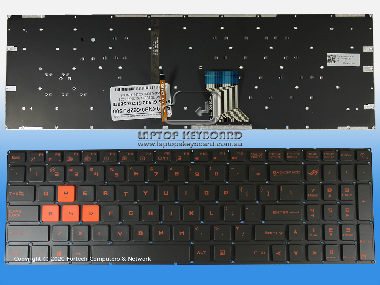 ASUS ROG GL502 GL702 US BLACK BACKLIT KEYBOARD 0KNB0-662PUS00 - Click Image to Close