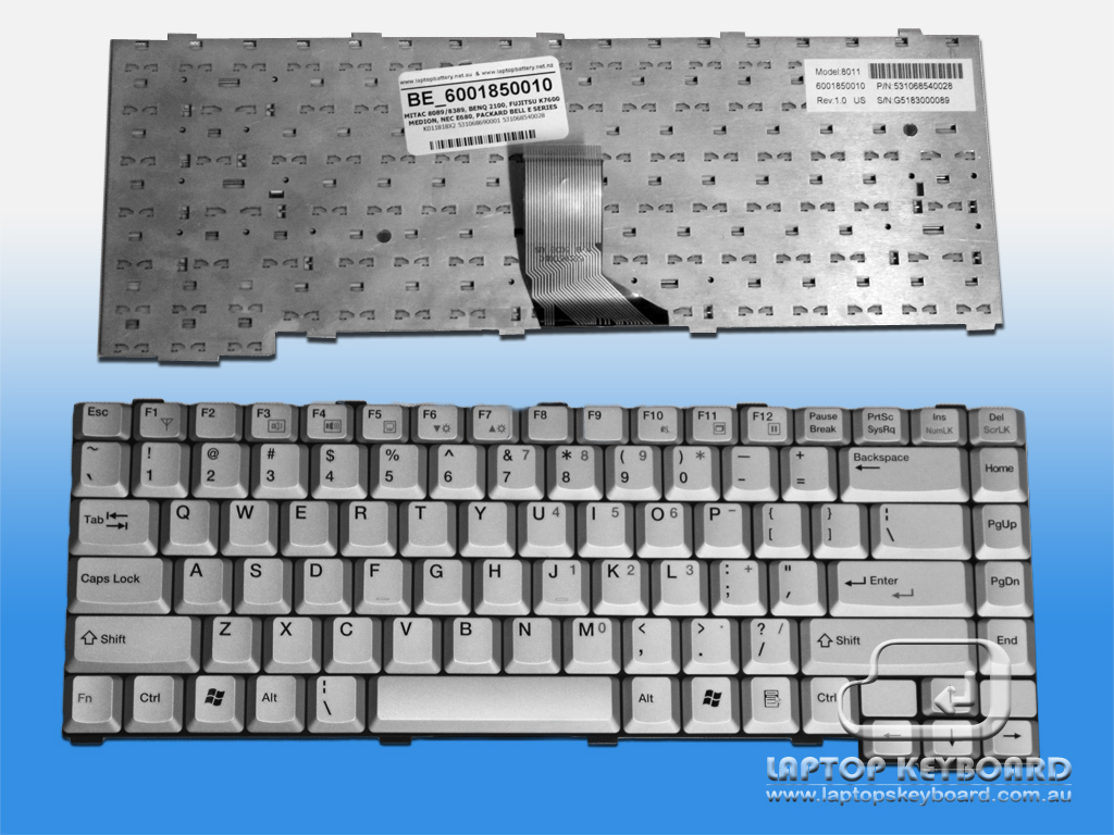 MITAC MINOTE 8089, BENQ 2100 FUJITSU K7600 KEYBOARD 6001850010 - Click Image to Close