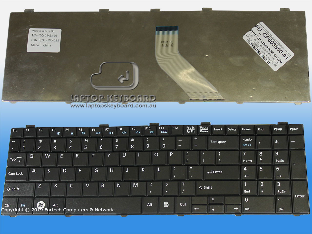 FUJITSU LIFEBOOK AH530 NH751 US KEYBOARD BLACK CP603850-01-01 - Click Image to Close