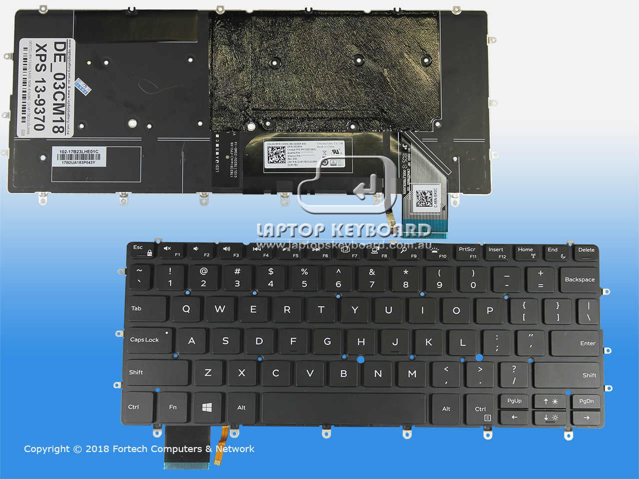 DELL XPS 13 9370 US KEYBOARD BLACK/BACKLIT 03CM18 - Click Image to Close