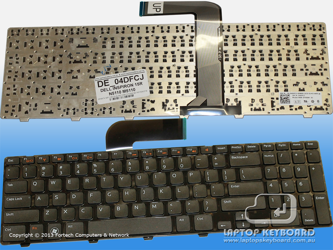 DELL INSPIRON 15R N5110, 15R M5110 US BLACK KEYBOARD 04DFCJ - Click Image to Close