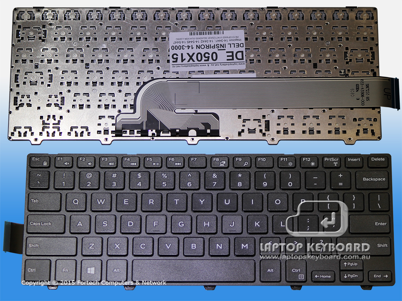 DELL INSPIRON 14-3000 (3441, 3442) US BLACK KEYBOARD 050X15 - Click Image to Close