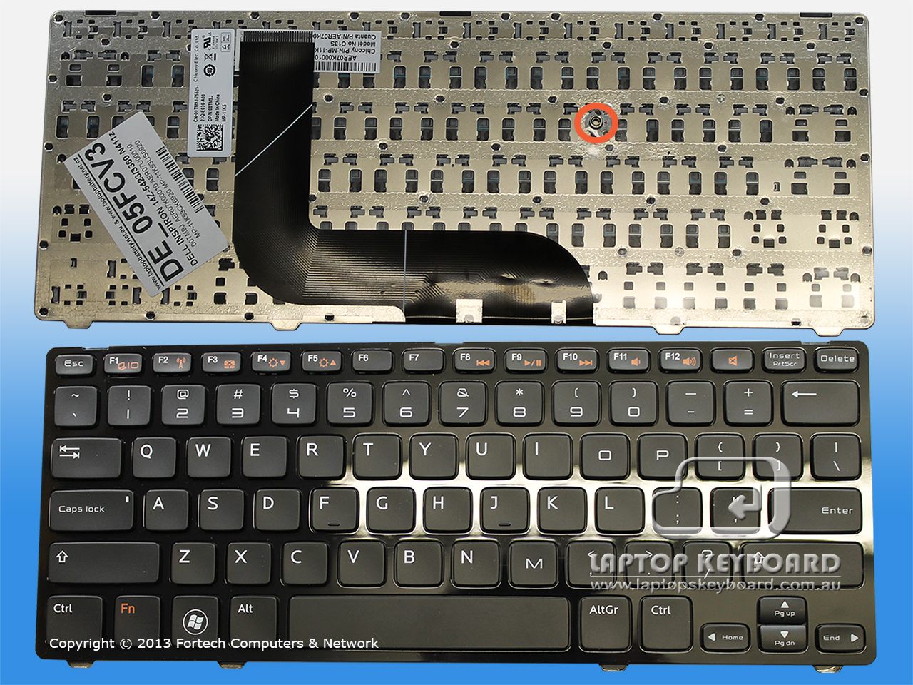 DELL INSPIRON 14Z-5423 14Z-3360 US REPLACE KEYBOARD BLACK 05FCV3 - Click Image to Close