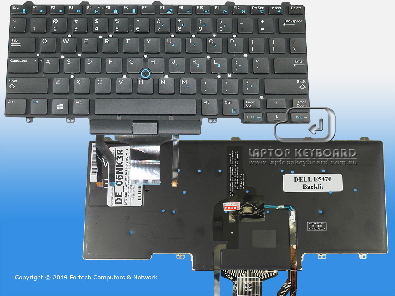DELL LATITUDE 5480 5490 7480 WITH POINTING BLACK KEYBOARD 06NK3R - Click Image to Close