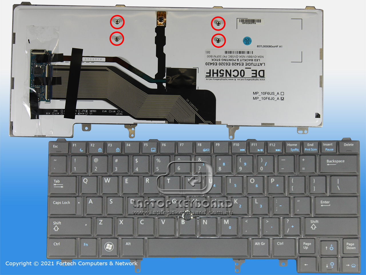 DELL LATITUDE E6320 E6420 US LED BACKLIT BLACK KEYBOARD 0CN5HF - Click Image to Close