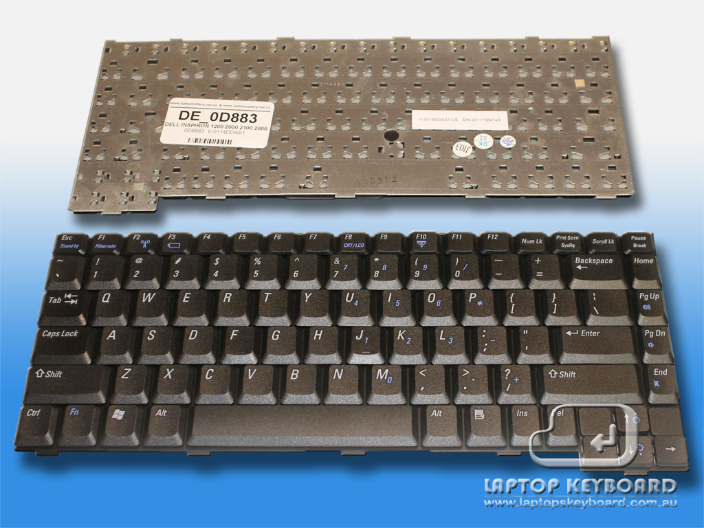 DELL INSPIRON 1200, 2000, 2100, 2200 US REPLACE KEYBOARD 0D883 - Click Image to Close