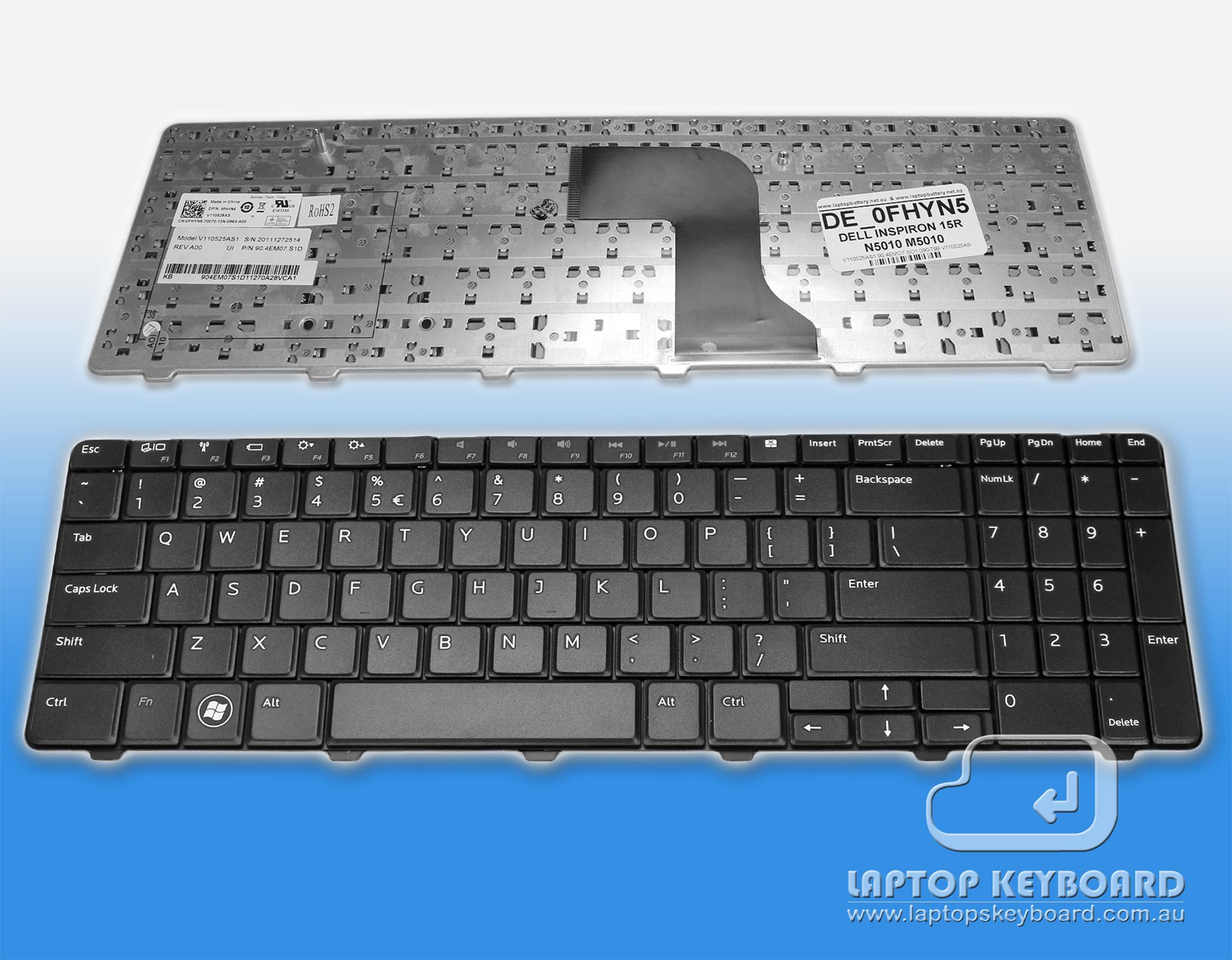 DELL INSPIRON 15R N5010, 15R M5010 US BLACK KEYBOARD 0FHYN5 - Click Image to Close