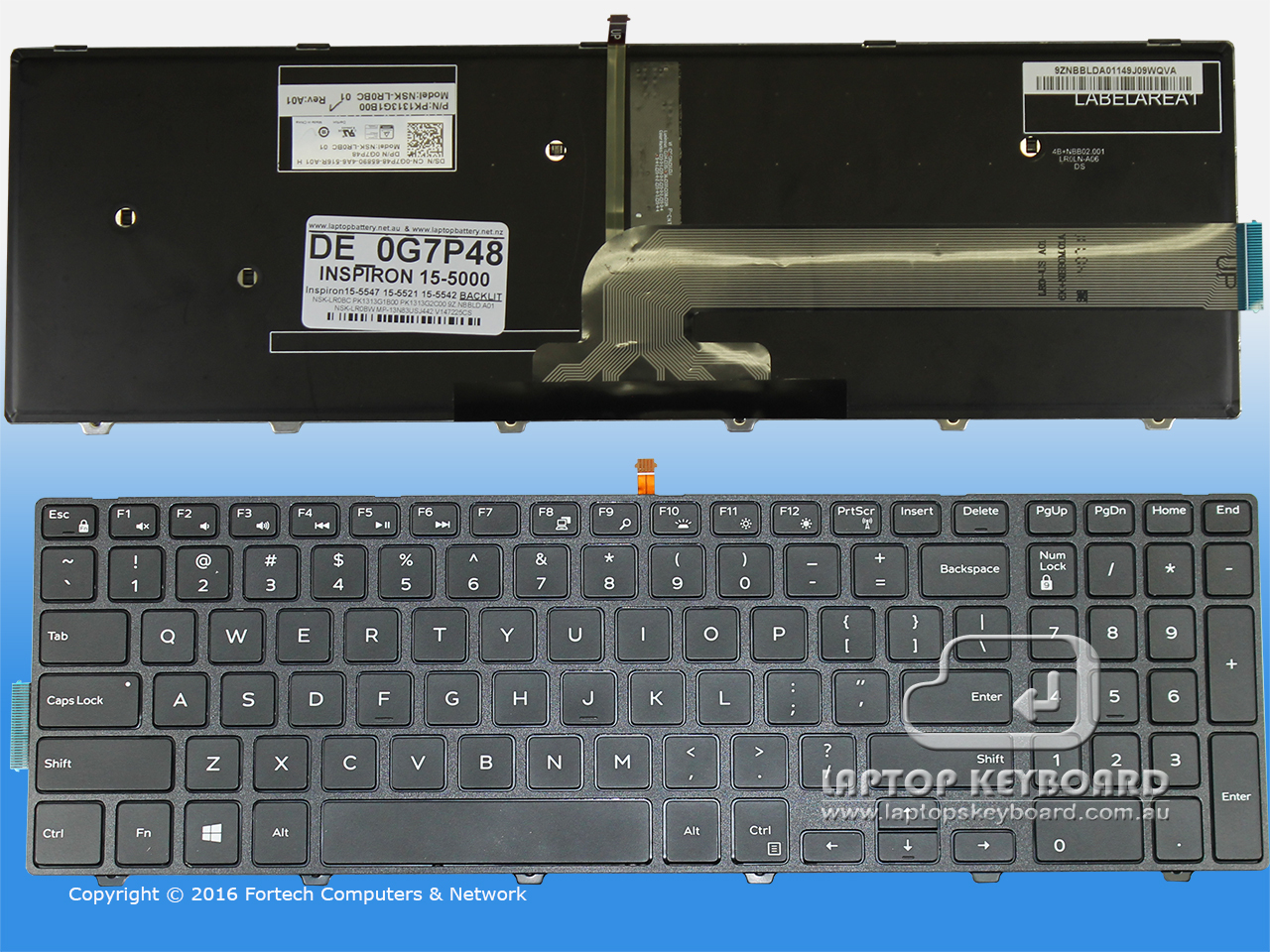 DELL INSPIRON 15-5000 (5547 5521 5542) BACKLIT KEYBOARD 0G7P48 - Click Image to Close