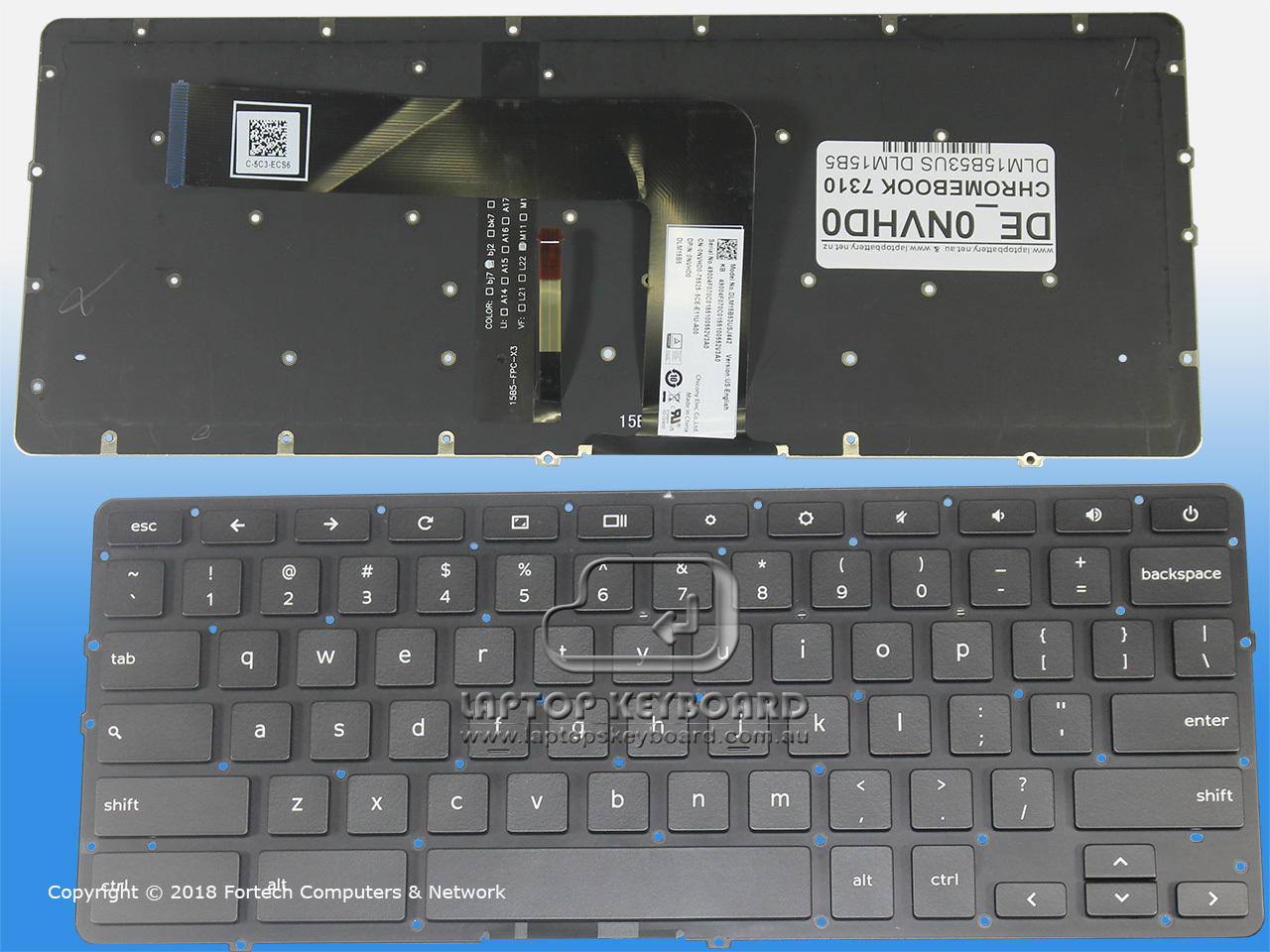 DELL CHROMEBOOK 13 7310 BACKLIT US REPLACE KEYBOARD 0NVHD0 - Click Image to Close