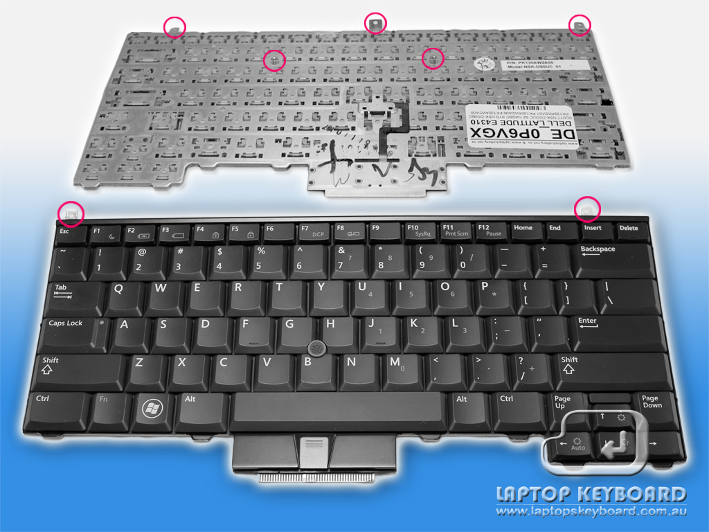 DELL LATITUDE E4310 US REPLACE BLACK KEYBOARD 0P6VGX - Click Image to Close