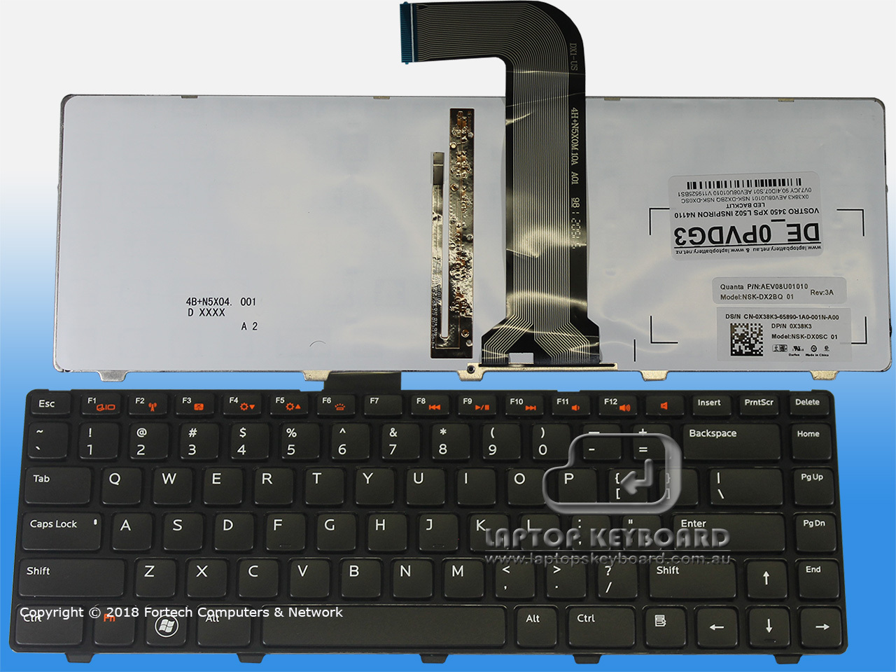 DELL VOSTRO 3450, XPS L502 REPLACE US KEYBOARD BACKLIT 0PVDG3 - Click Image to Close