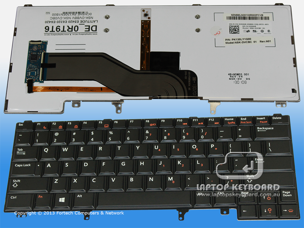 DELL LATITUDE E6320 E6420 US LED BACKLIT BLACK KEYBOARD 0RT9T6 - Click Image to Close
