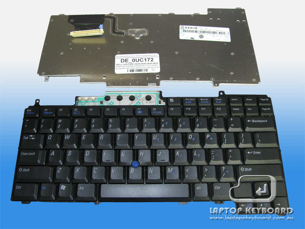 DELL LATITUDE D620, D630, D631, D820, D830 US KEYBOARD 0UC172 - Click Image to Close