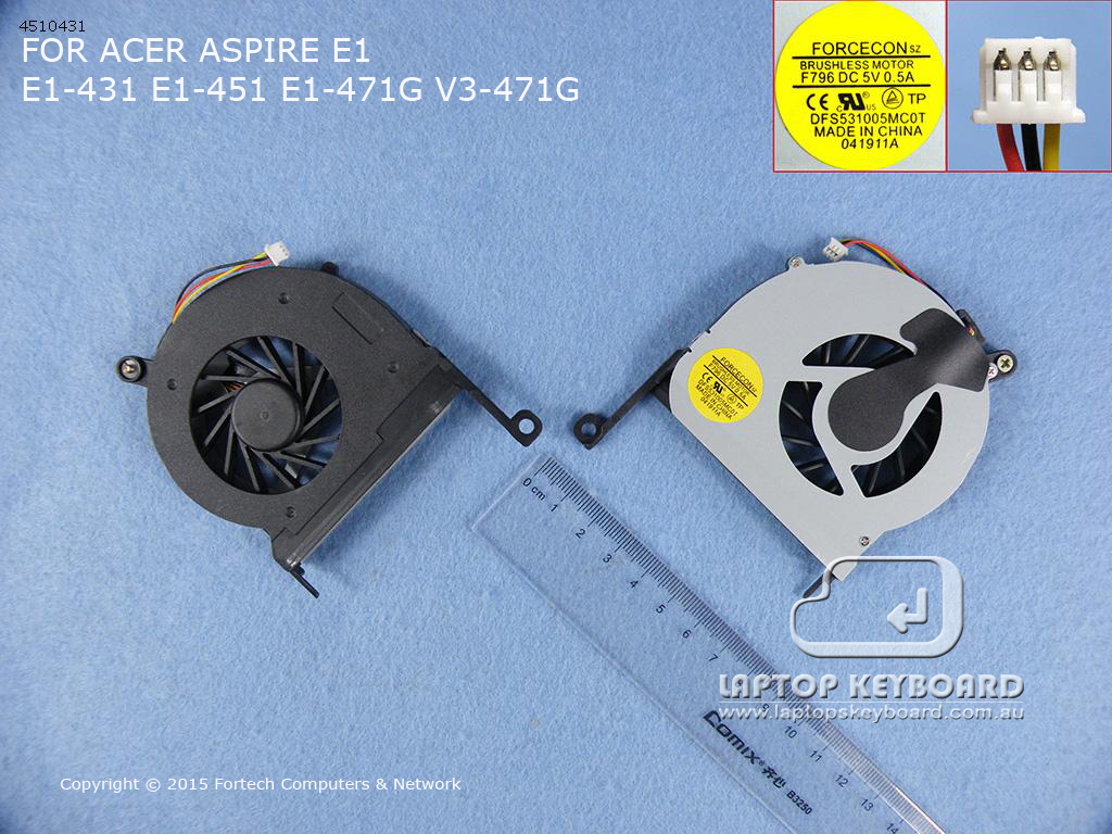 ACER ASPIRE E1-431 E1-451 E1-471G CPU COOLING FAN 60.RYYN7.013 - Click Image to Close