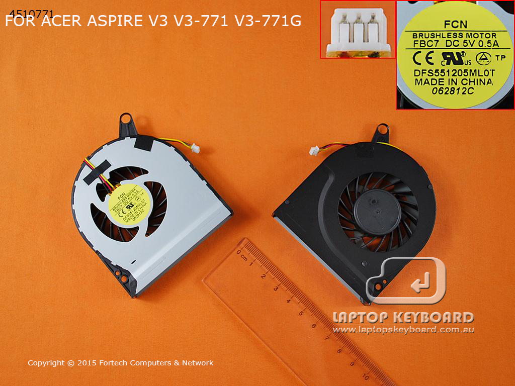 ACER ASPIRE V3-771 V3-771G CPU COOLING FAN - Click Image to Close