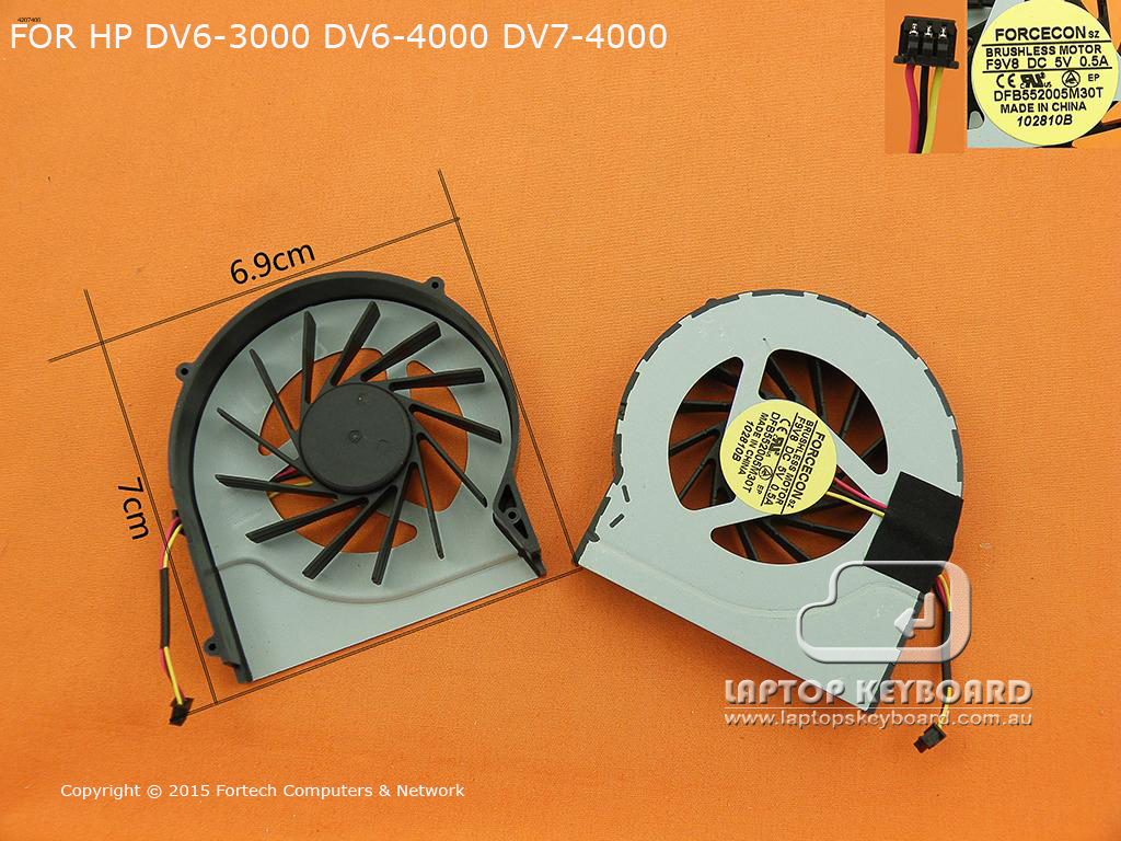 HP PAVILION DV7-4000 DV6-4000 DV6-3000 CPU COOLING FAN - Click Image to Close