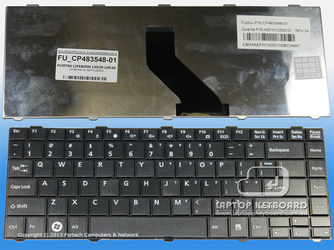 FUJITSU LIFEBOOK LH520 LH530 US KEYBOARD CP483548-01 - Click Image to Close