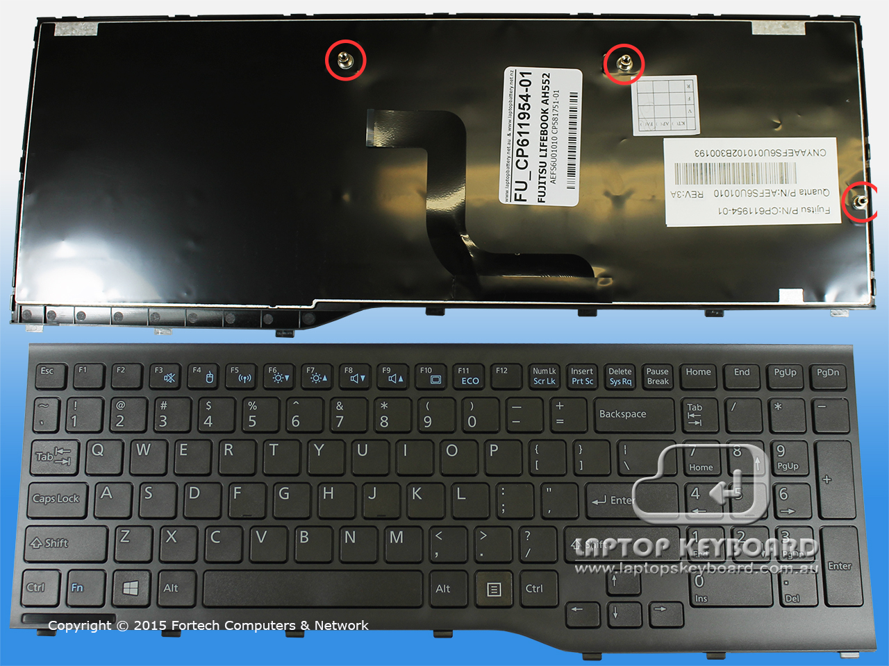 FUJITSU LIFEBOOK AH552 US KEYBOARD CP611954-01 - Click Image to Close