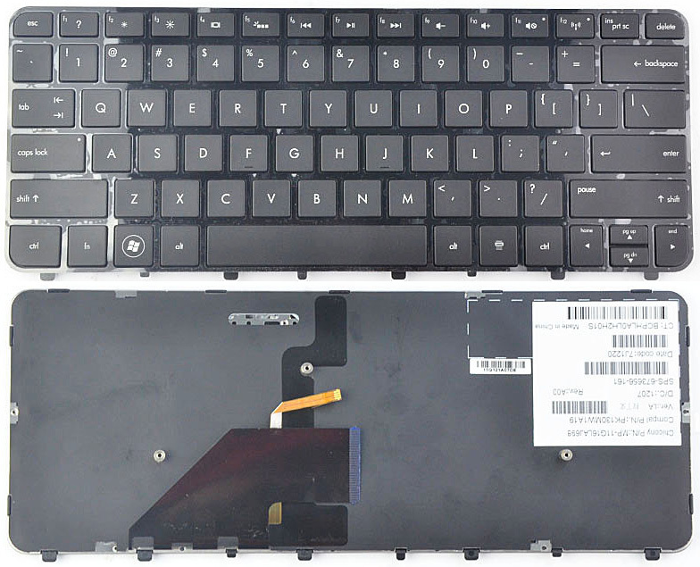 HP FOLIO 13, 13-1000, 13-2000 BLACK REPLACE KEYBOARD 673656-001 - Click Image to Close