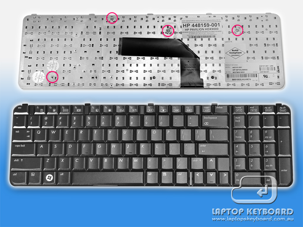 HP PAVILION HDX9000, HDX9100, HDX9200 US KEYBOARD 448159-001 - Click Image to Close