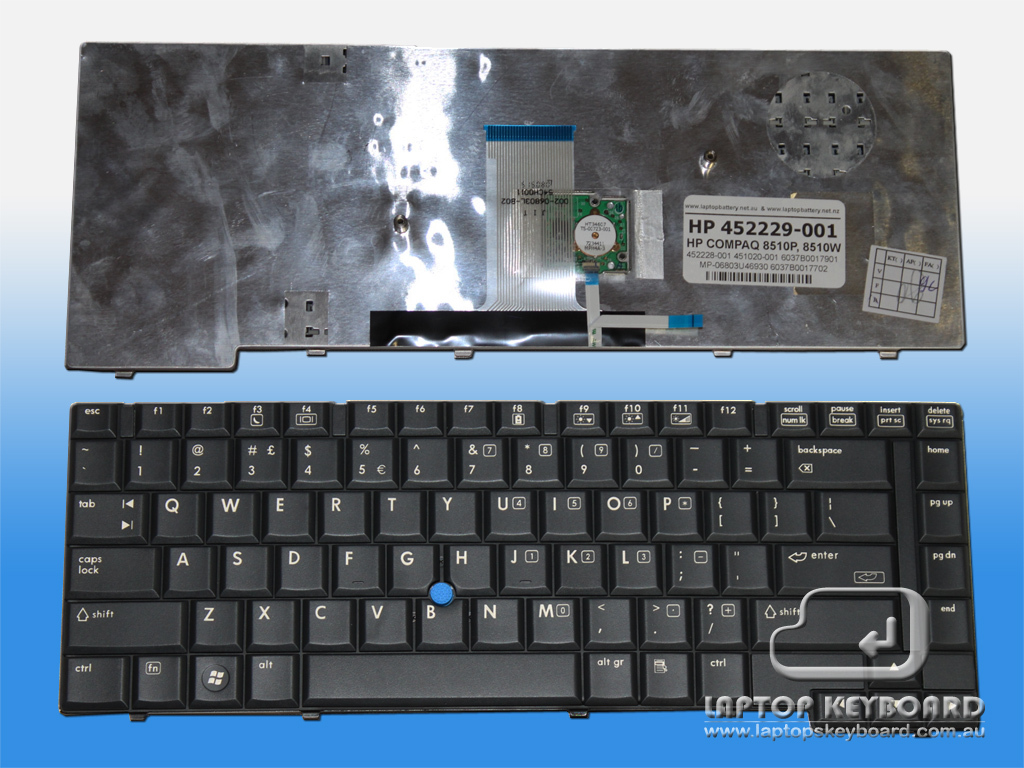 HP COMPAQ BUSINESS NOTEBOOK 8510P US KEYBOARD 452229-001 - Click Image to Close