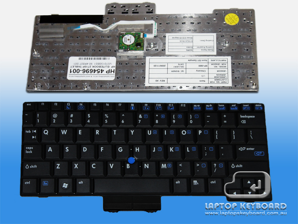 HP COMPAQ ELITEBOOK 2710P TABLET PC REPLACE KEYBOARD 454696-001 - Click Image to Close