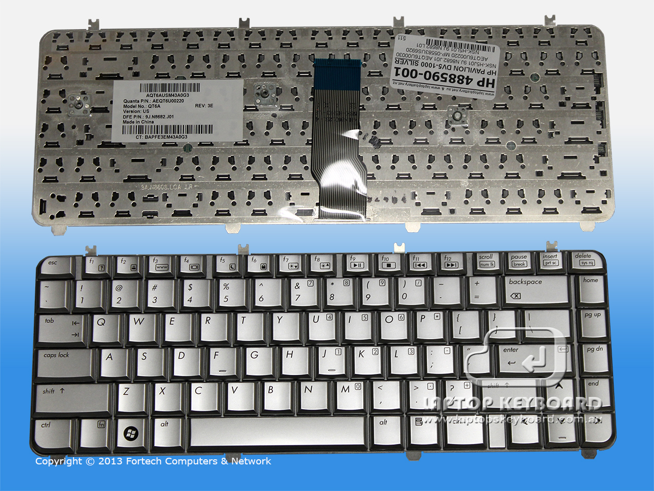 HP PAVILION DV5-1000 US REPLACE KEYBOARD SILVER 488590-001 - Click Image to Close