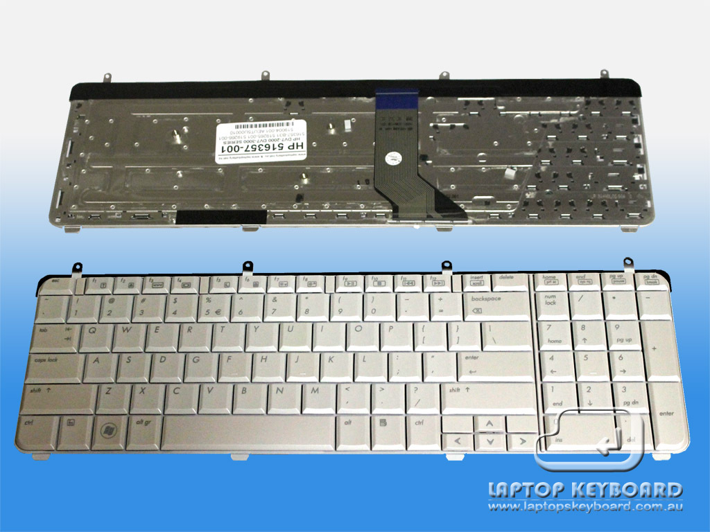 HP PAVILION DV7-2000, DV7-3000 WHITE US KEYBOARD 516357-001 - Click Image to Close