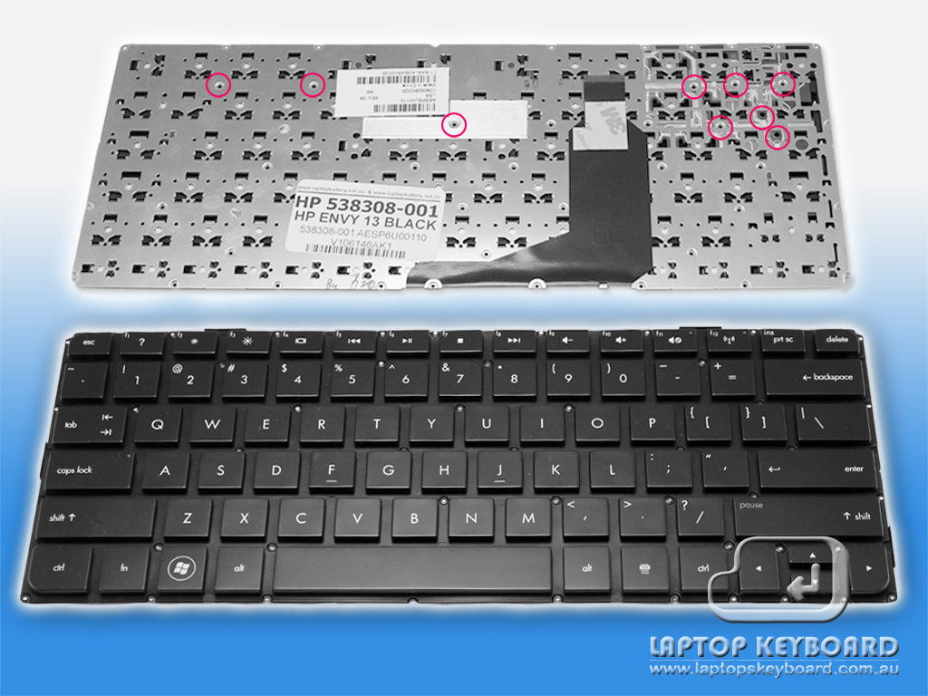 HP ENVY 13 (13-1000) US REPLACE BLACK KEYBOARD 538308-001 - Click Image to Close