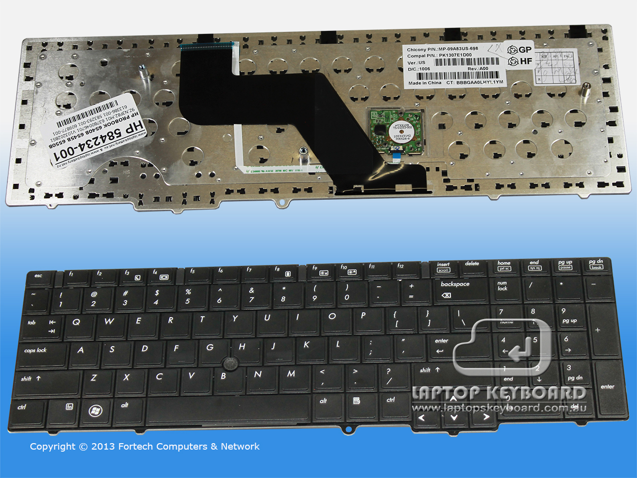 HP PROBOOK 6540B 6545B 6550B US REPLACE KEYBOARD 584234-001 - Click Image to Close