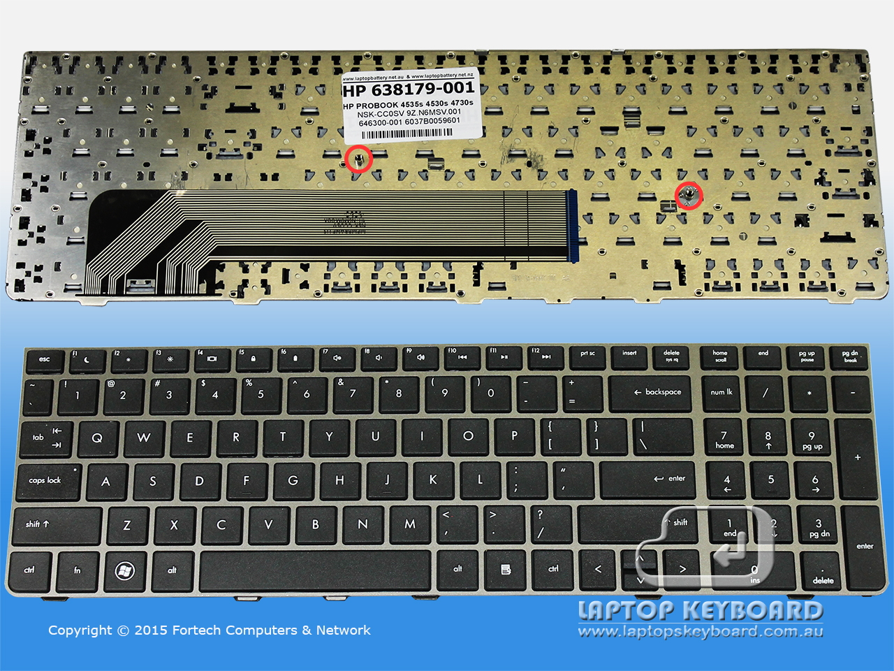 HP PROBOOK 4535S 4530S 4730S US KEYBOARD WITH FRAME 638179-001 - Click Image to Close